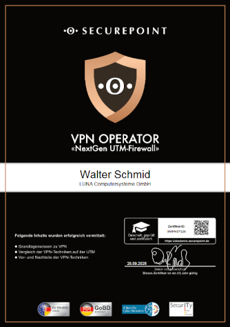 Zertifikat VPN Prüfung 2026-2027